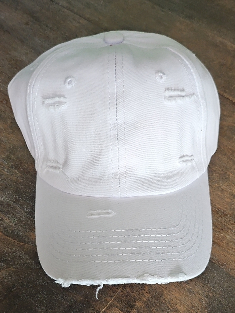 NWT White Denim Distressed Baseball Cap